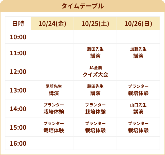 タイムテーブル